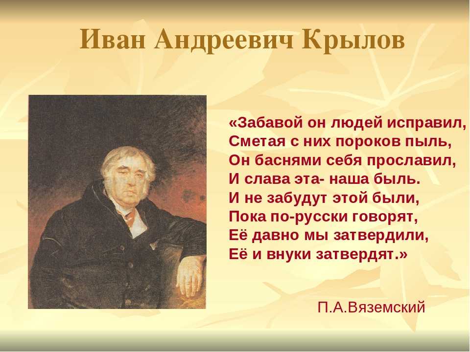 Крылов баснописец презентация