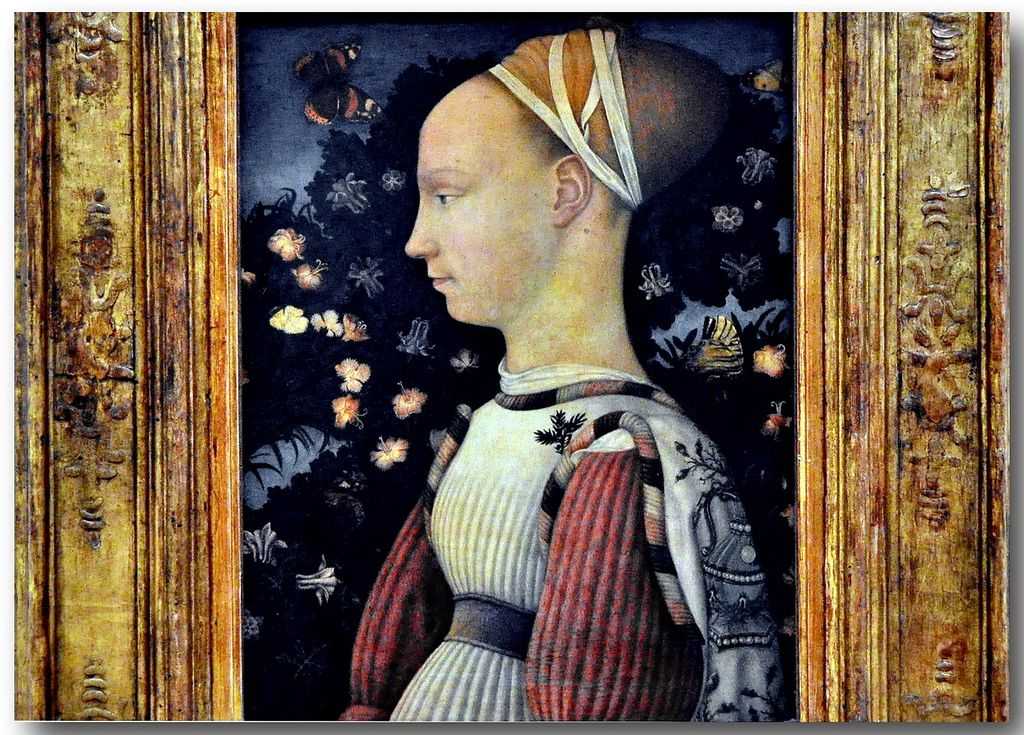 " картинная галерея" а. пизанелло " портрет принцессы из дома эсте. ( джиневра)"