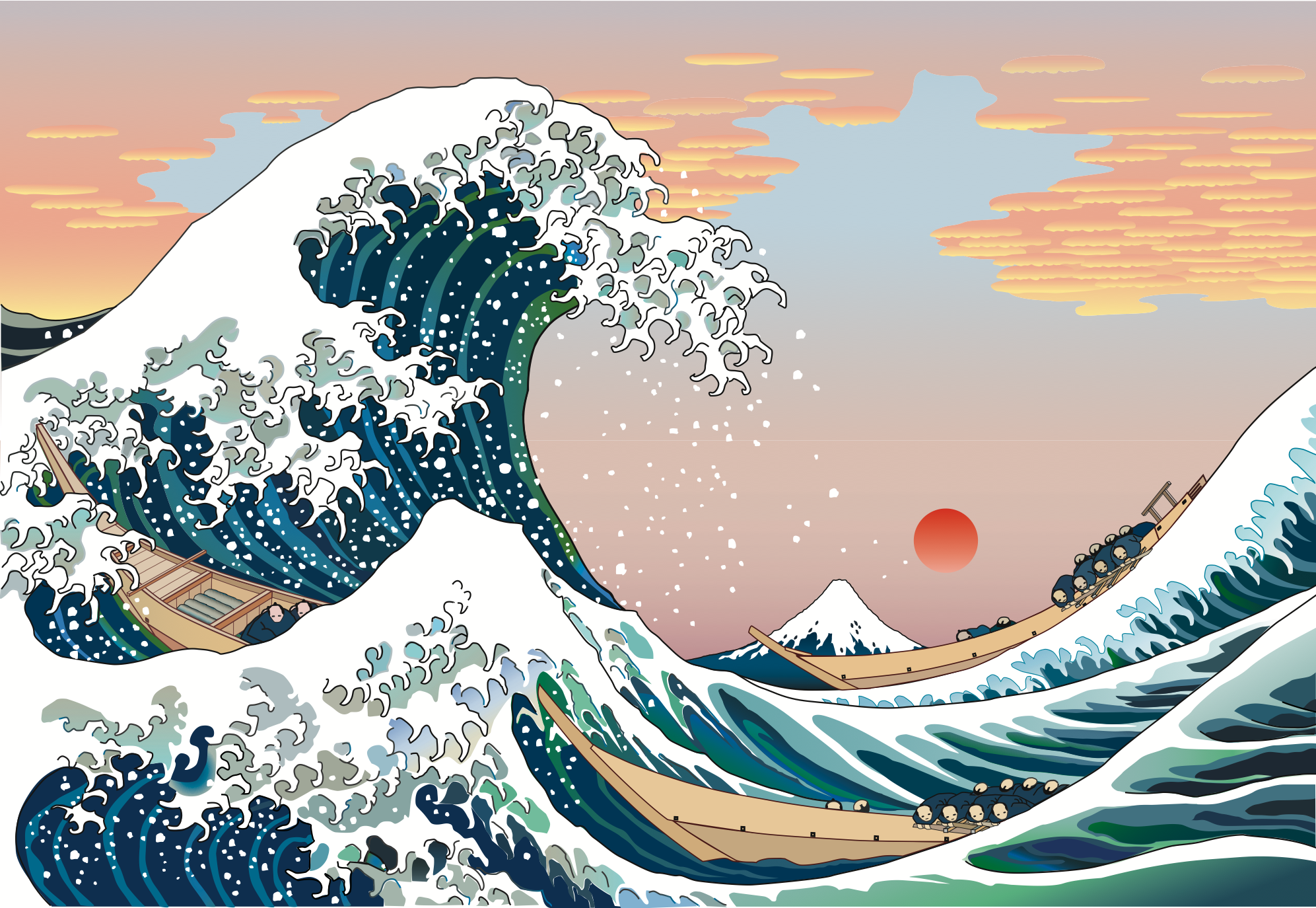 Ксилография Кацусики Хокусая Большая волна в Канагаве, созданная примерно в 1831 году, была продана за 1,6 миллиона долларов на распродаже японских и корейских произведений искусства Christies Окончательная цена в 10