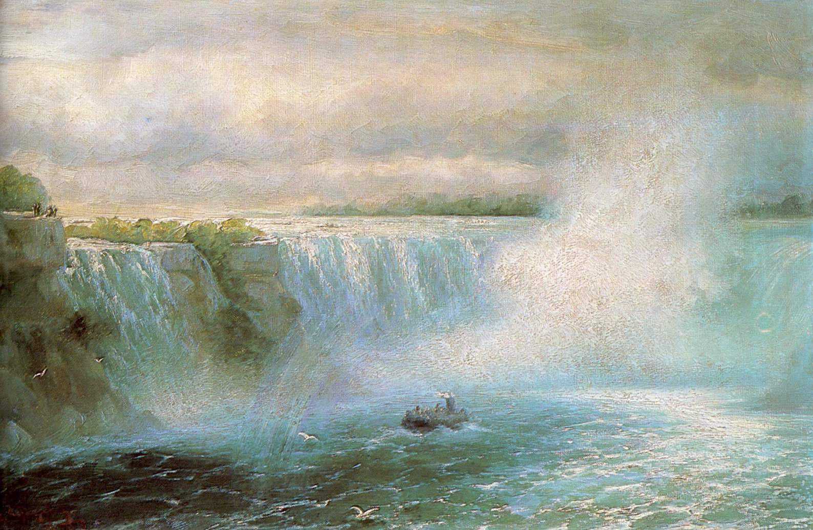 Картина Ивана Константиновича Айвазовского Ниагарский водопад - одно из самых узнаваемых произведений художника
