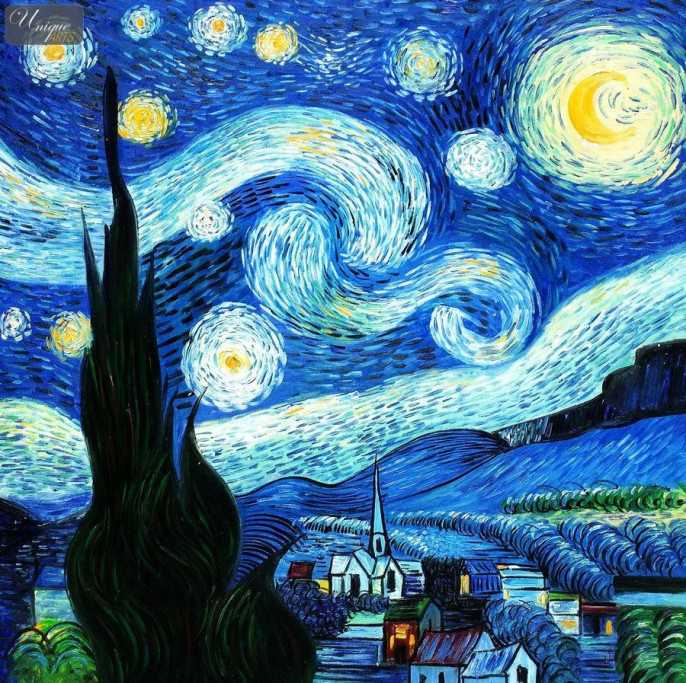 Как нарисовать копию картины «звездная ночь» винсента ван гога