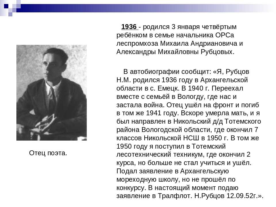 Николай рубцов - краткая биография, факты, личная жизнь