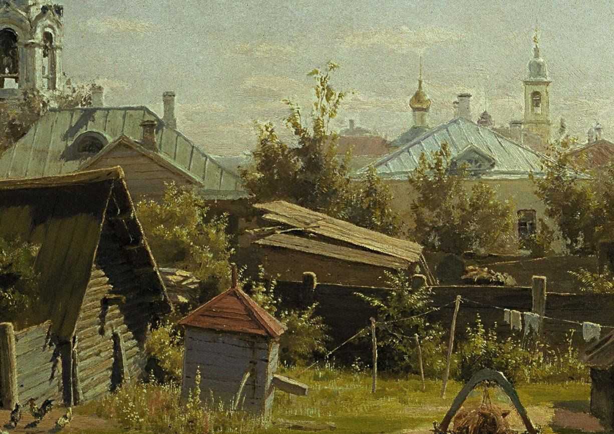 «московский дворик» — описание картины василия дмитриевича поленова