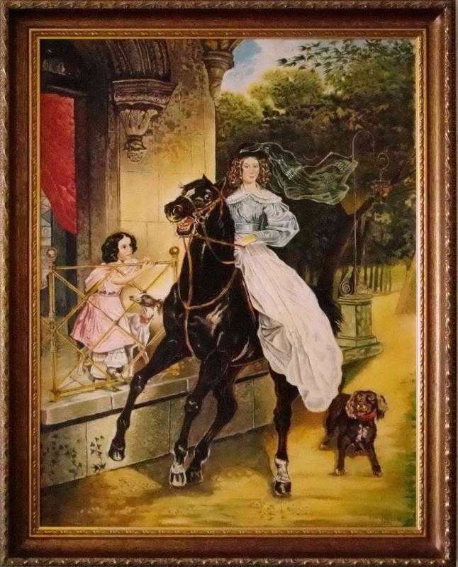 Брюллов: всадница, наездница, девушка на коне, описание картины